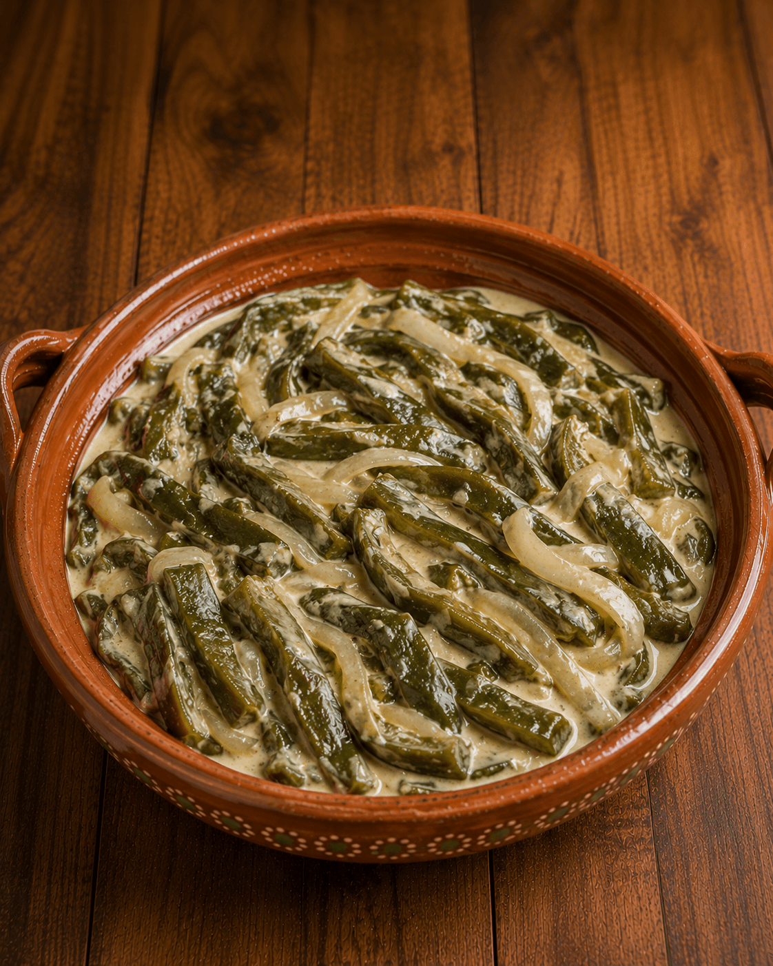 Rajas poblanas con crema
